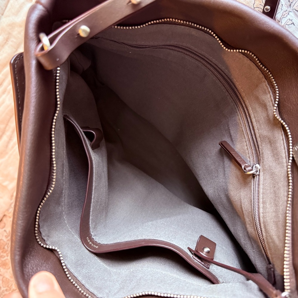Skagen Brown Leather Shoulder Bag - Picture 6 of 7